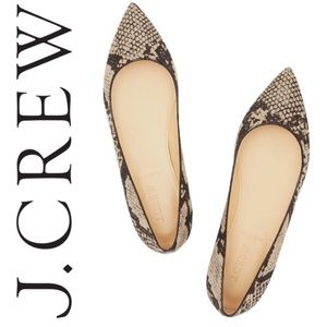 J.Crew Viv Python-Print Canvas Flats